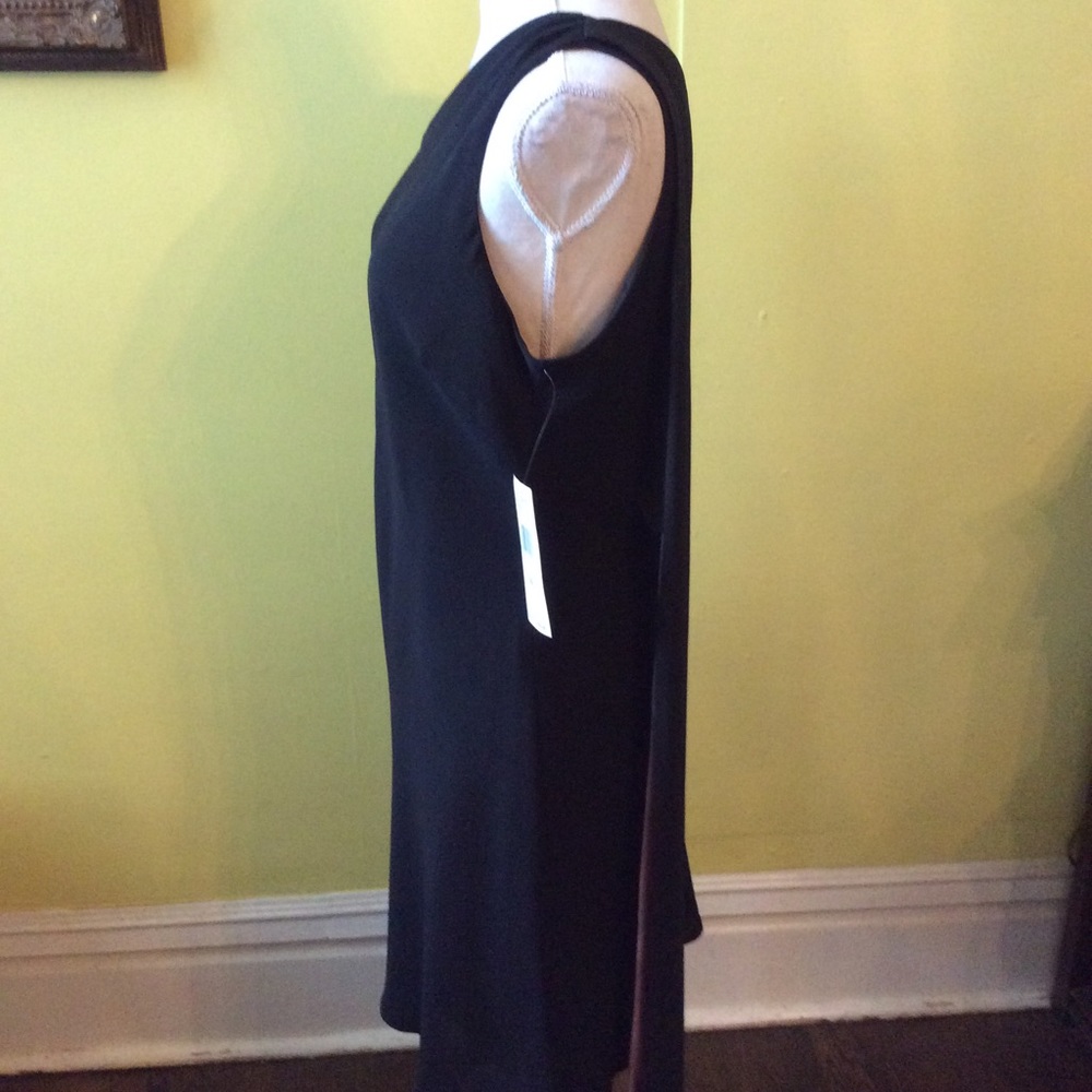 JNY NWT Gorgeous Black/Pink One Shoulder Dress 10 - Picture 3 of 15